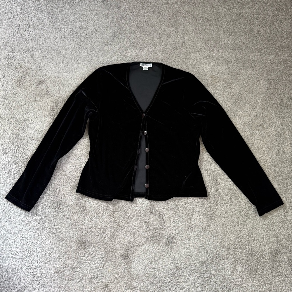 Vintage rampage velvet button front cardigan